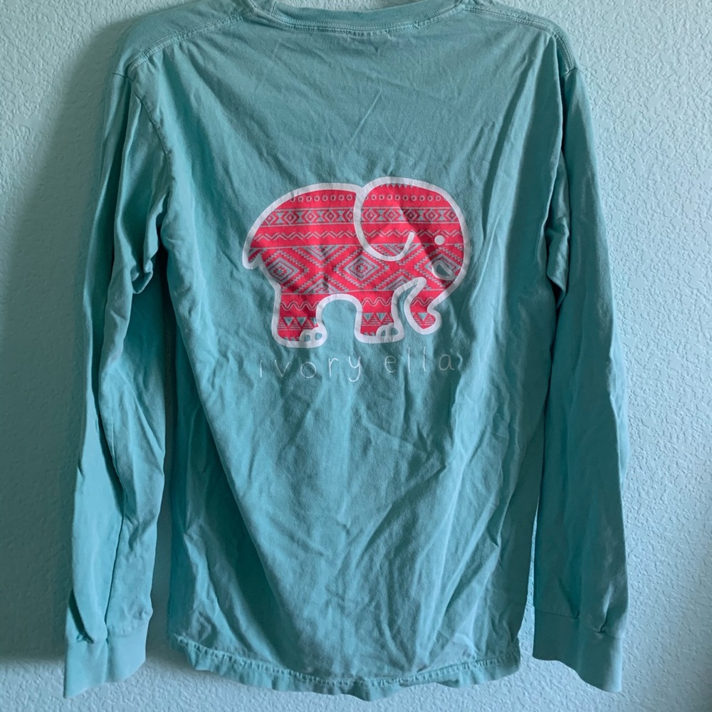 Ivory Ella Teal Long Sleeve T Shirt